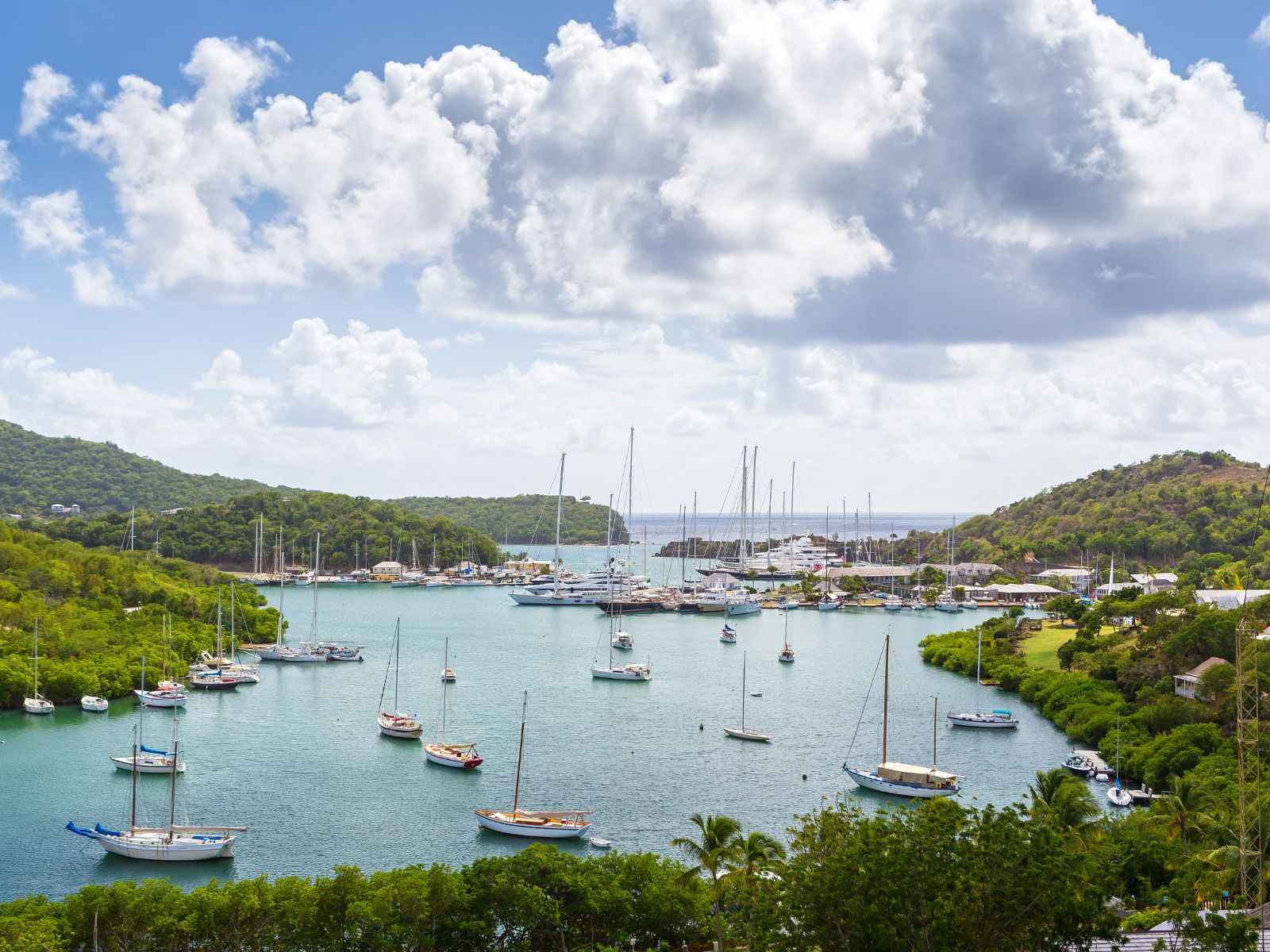 Antigua travel guide photo of an aerial view of the water.
