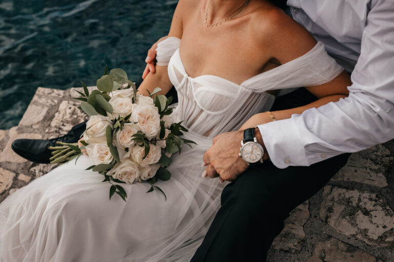 How to plan a destination wedding in Jamaica photo of us dressed in our wedding attire.