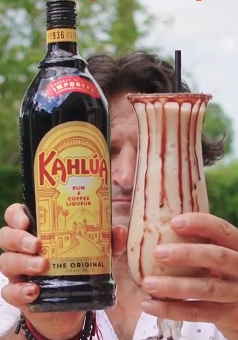 Frothy and chocolate mudslide recipe.