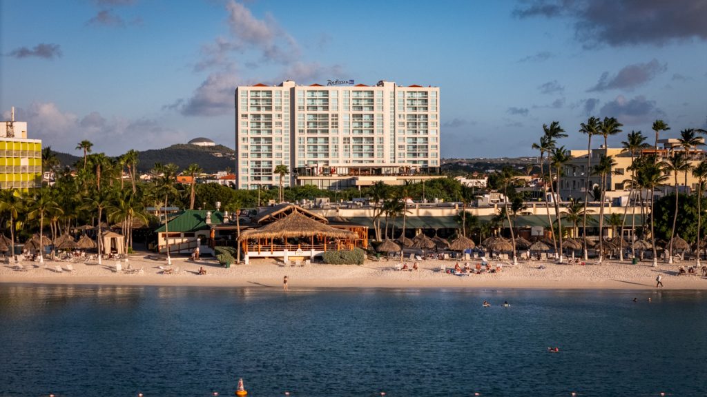 Hotel by the beach in Aruba to showcase how it is one of the best babymoon destinations in the Caribbean. 